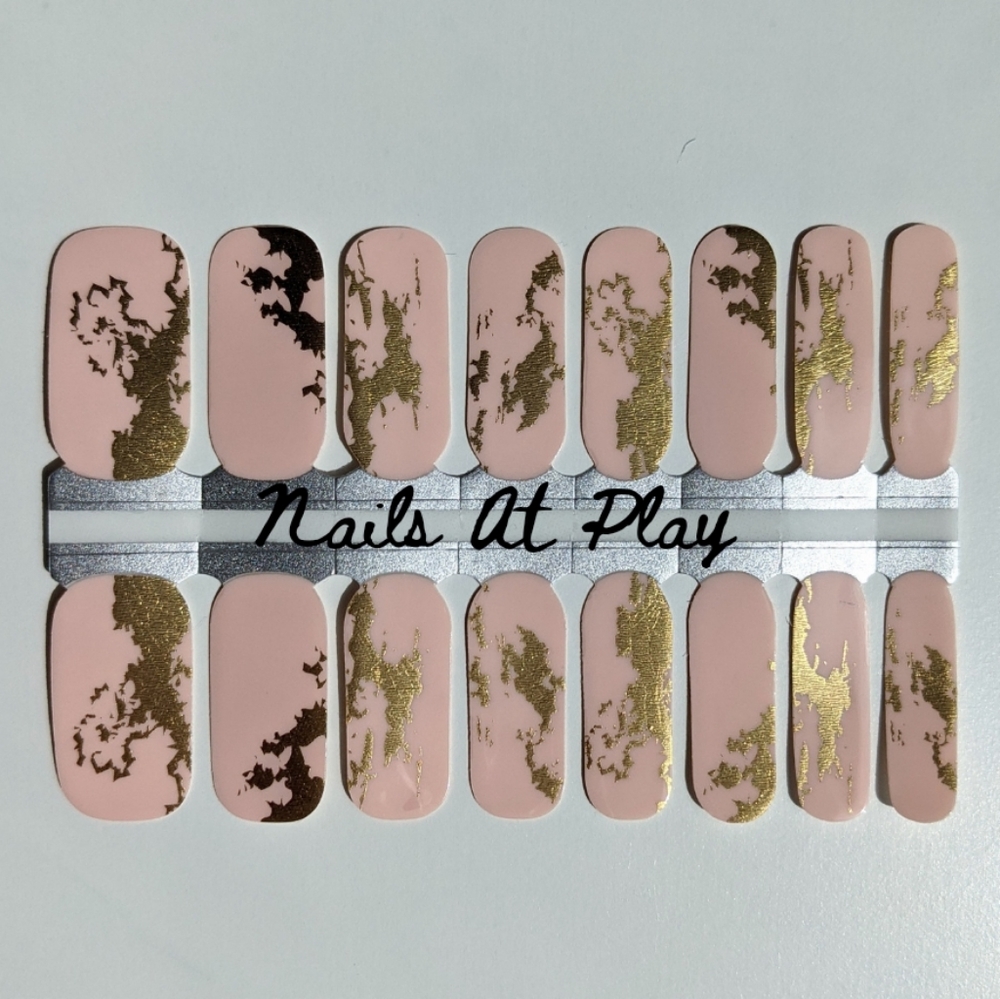 5 for $20 Nail Wraps- Pink Gold Leaf